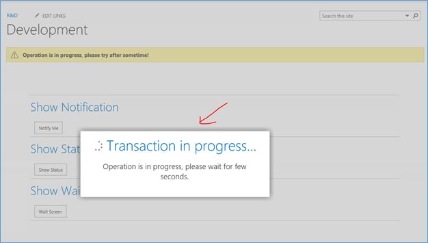 transaction in progress